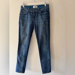 PAIGE Jimmy Jimmy Dark Wash Slightly Distressed Skinny Jeans